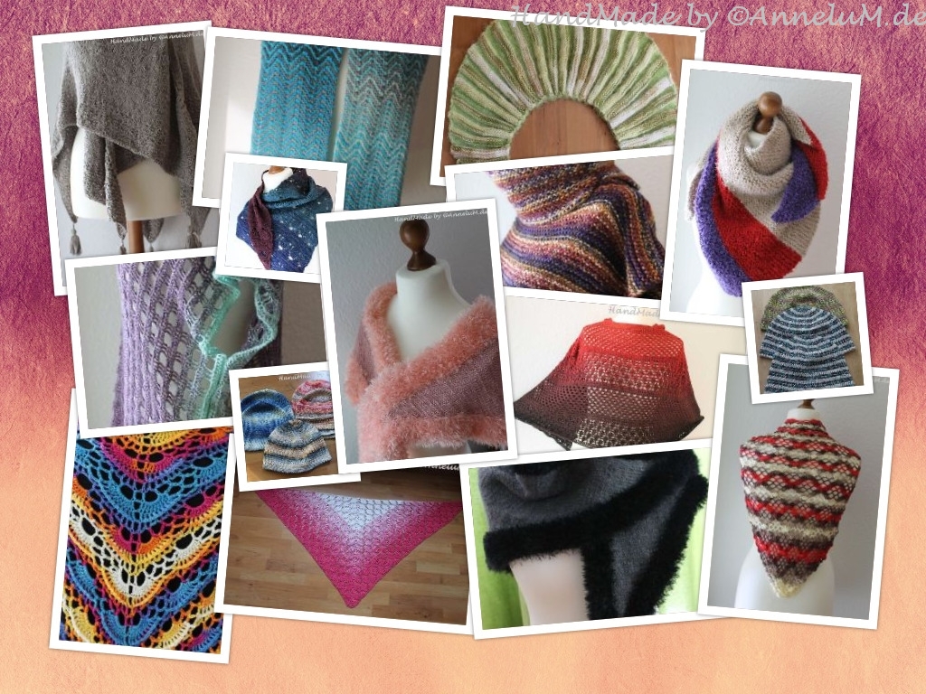 Tücher, Oberteile, Mützen etc. die ich ebenfalls 2016 gehäkelt oder gestrickt habe.