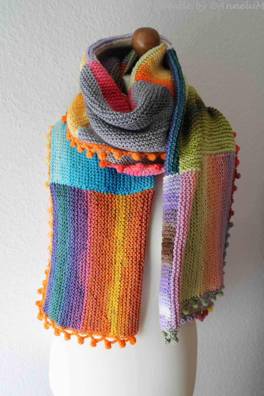 Bunter Schal aus Papatya Wolle Handmade by AnneluM