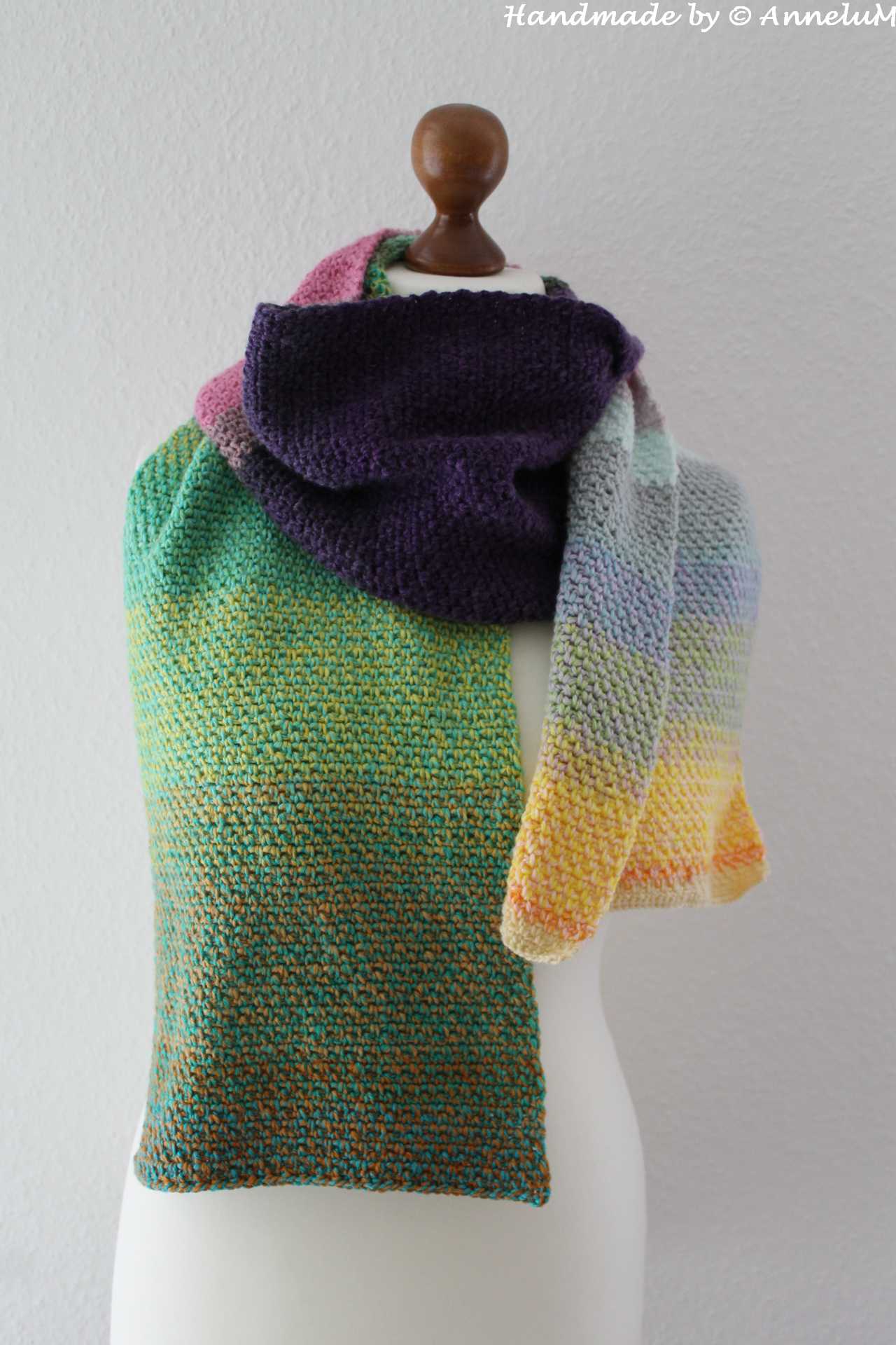 Moss-Stitch Schal Handmade by AnneluM