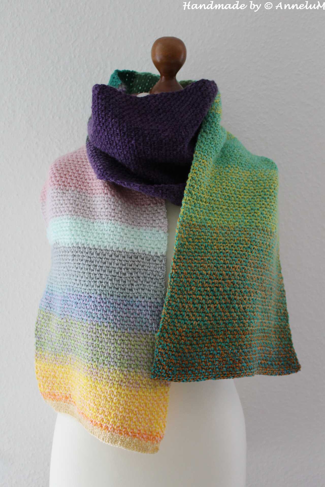 Moss-Stitch Schal Handmade by AnneluM